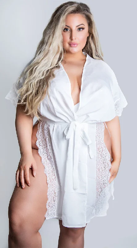 Plus Size Sherry Kimono Lace Robe