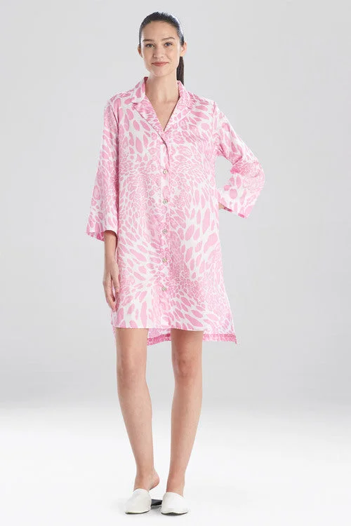 Leopard Printed Cotton Sateen Sleepshirt