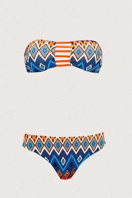 Print Ladder Detail Two Piece Bikini