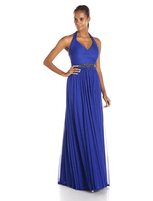 Adrianna Papell AP091907460 Long Formal Halter Neck Evening Gown