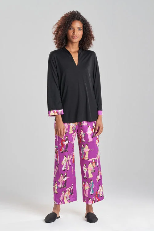 Geisha Printed Satin Mandarin PJ