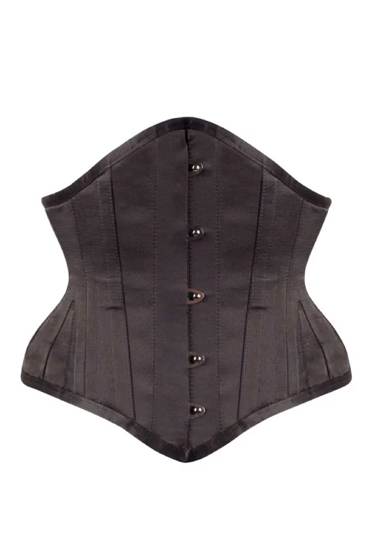 Black Satin Waist Training Waspie Underbust