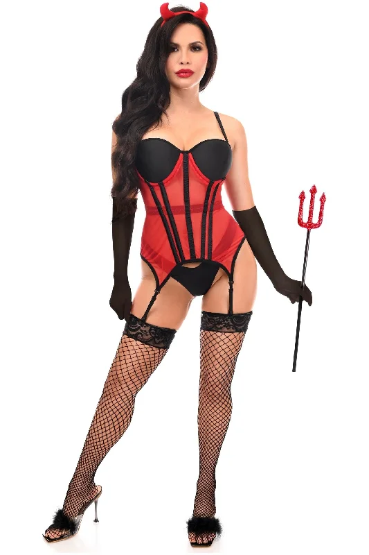 Lavish 4 PC Sexy Devilish Diva Lingerie Costume