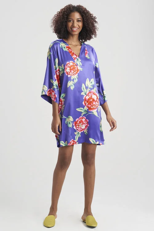 Island Fleur-Printed Matte Satin Sleepshirt