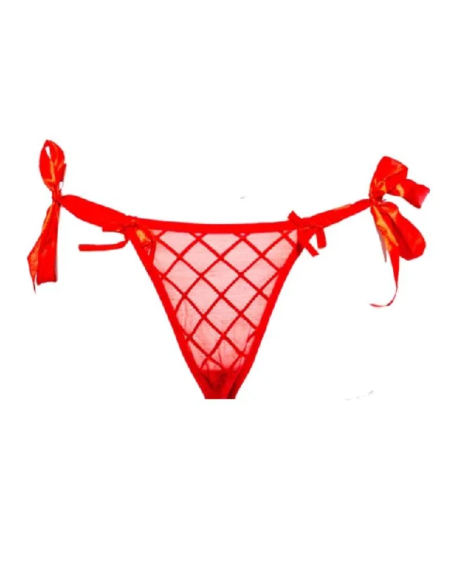 Red Net See Through Panty - Bikini Type Underwear