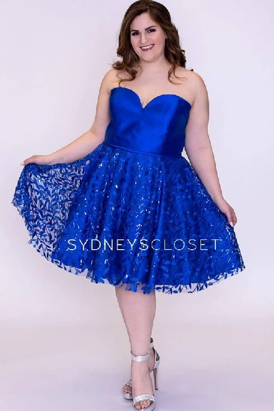 Sydneys Closet Short Plus Size Strapless Homecoming Dress