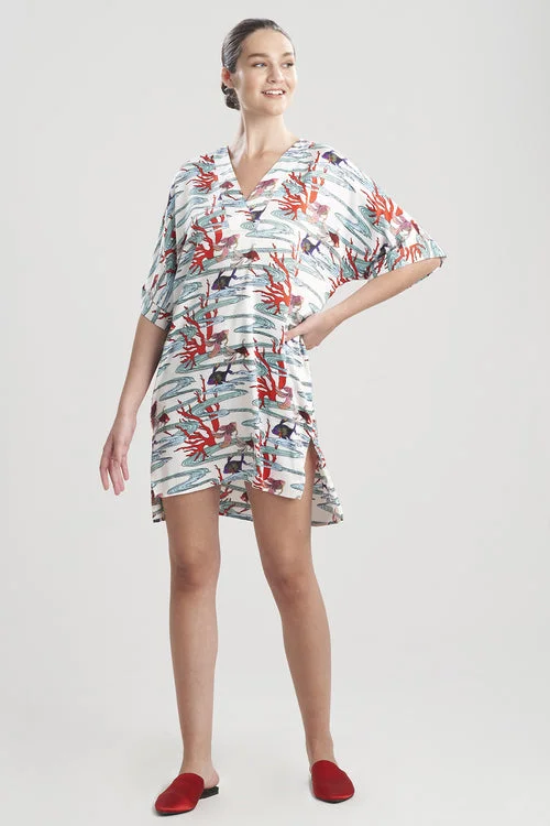 Island Cove-Printed Matte Satin Sleepshirt