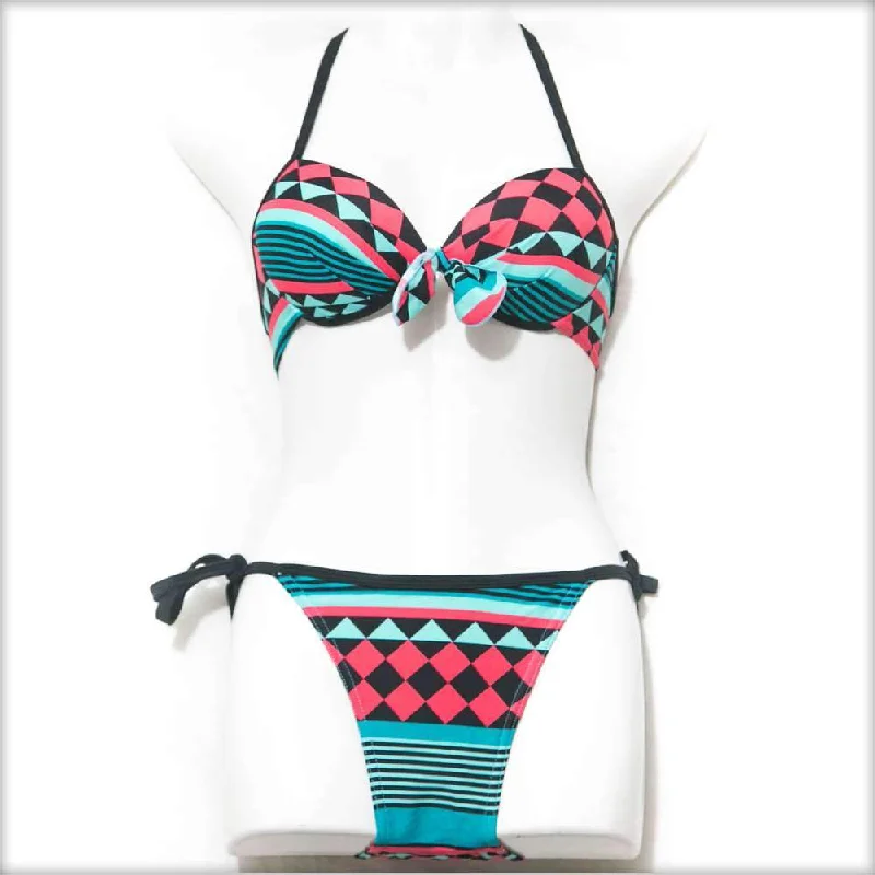 Pink & Green Bikini Set