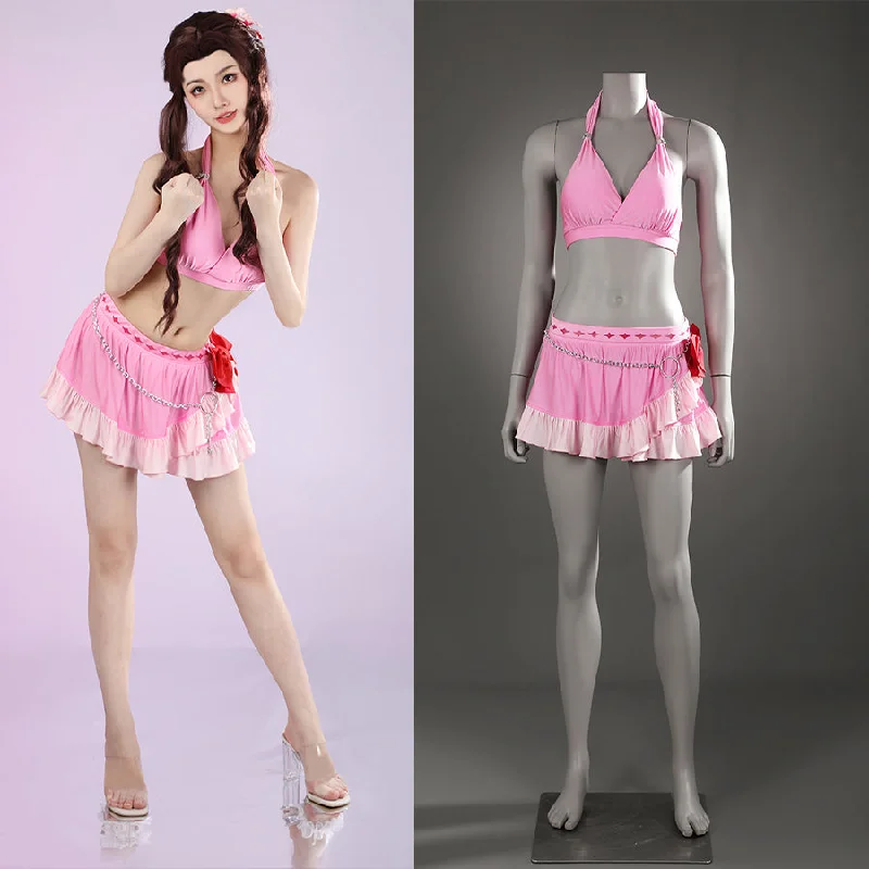 Final Fantasy VII Rebirth FF7R Aerith Gainsborough Cosplay Costume Swimsuit C08962