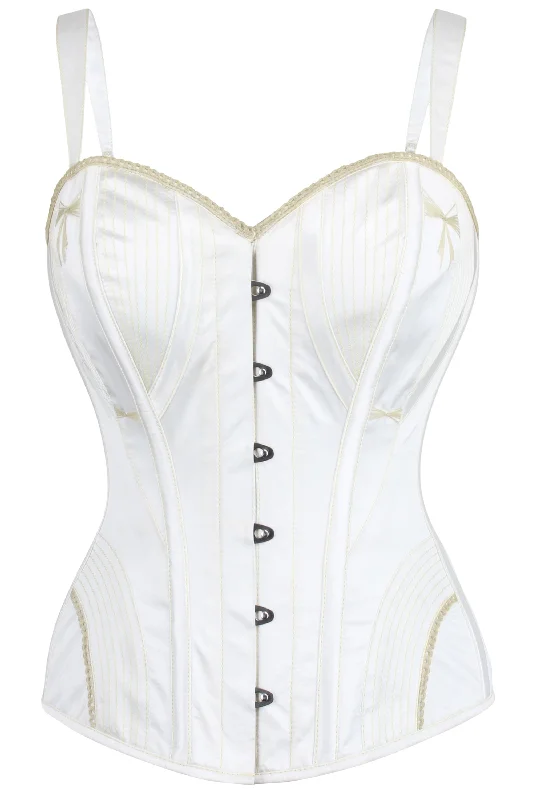 historic Embroidered Corset with Shoulder Straps