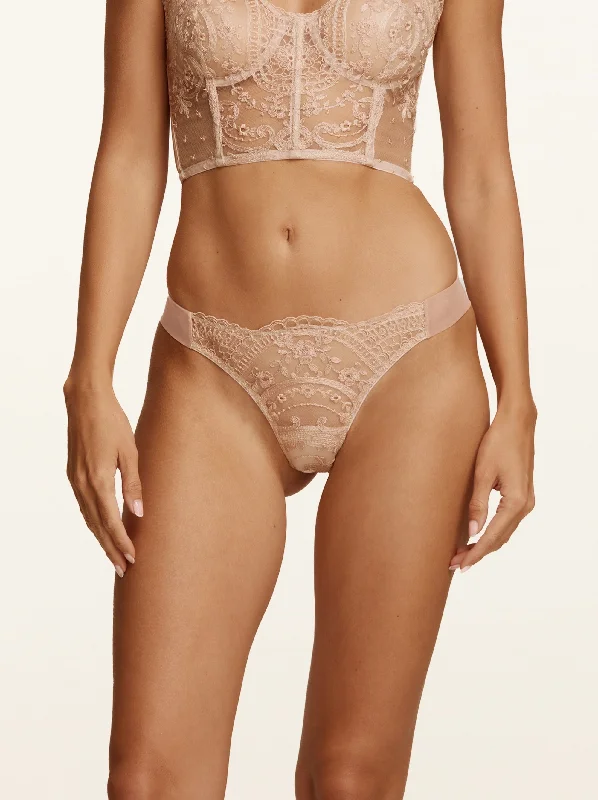 Belle Rose Thong in Rose Opaline