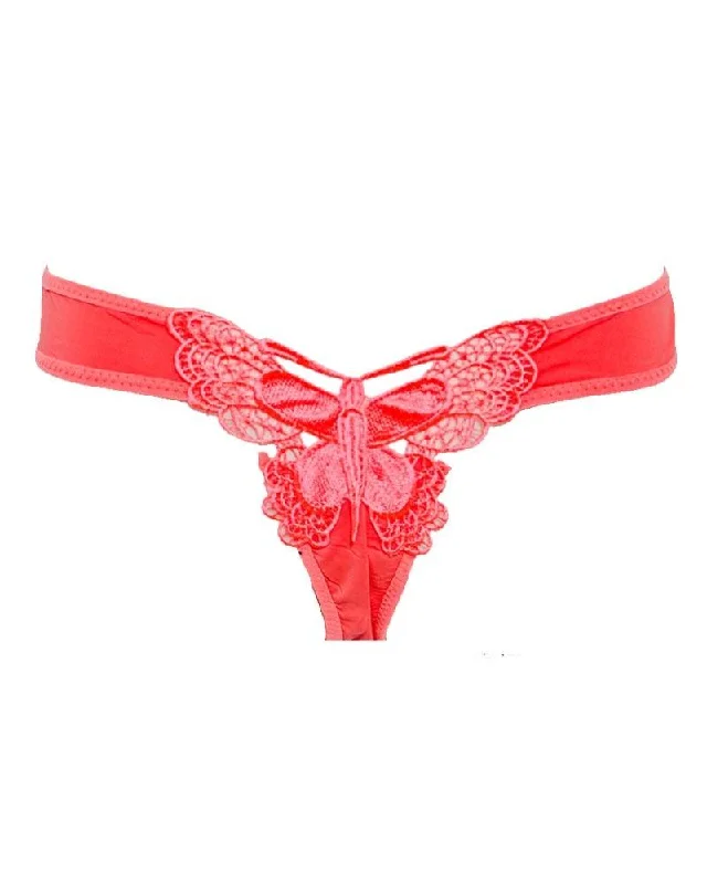 Orange Butterfly Net Lace Panty 6022 - Bikini Type Underwear