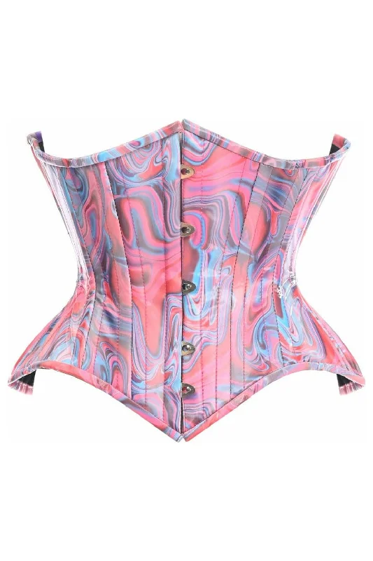 Top Drawer Retro Swirl Steel Boned Curvy Cut Underbust Cincher Corset