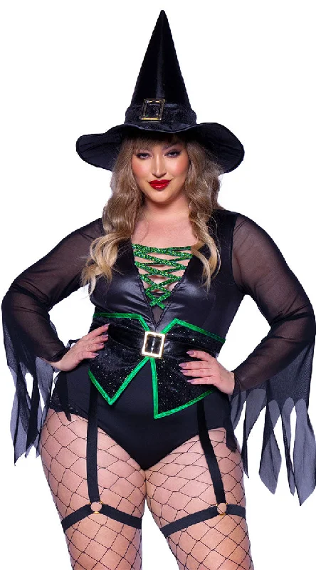 Plus Size Green Queen Witch Costume