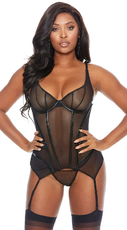 In This Mesh Bustier Set