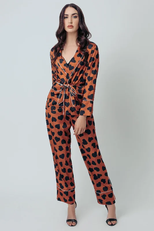 Kilo Brava Satin Wrap Heart Pyjama Set