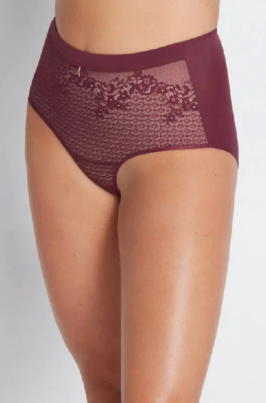 Smooth Lace Full Brief (Grapewine)