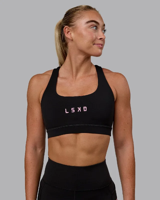 Rep Sports Bra - Black-Bubblegum