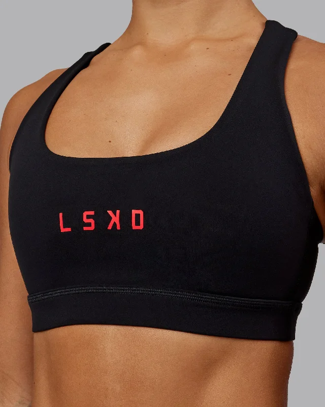 Rep Sports Bra - Black-Scarlet