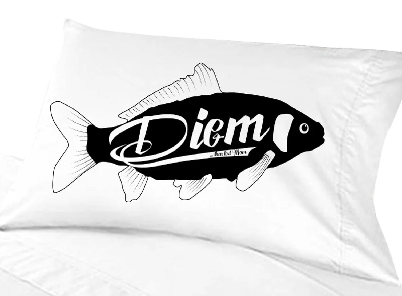 CARPE DIEM Carp College Dorm Room Decor Gift Funny Pillowcase Then Text Mom, Call Mom, Graduation, Gift Freshman Back to School