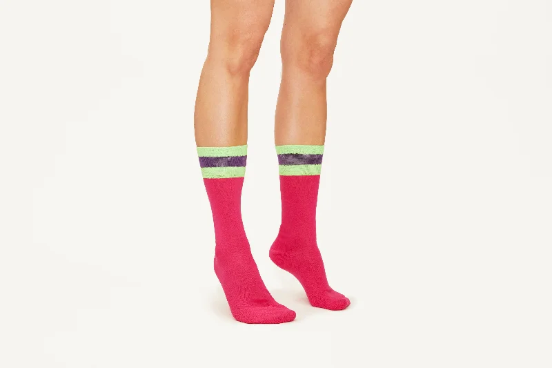 JOURDAN - Hot Pink Mid-Calf Cashmere Blend Socks