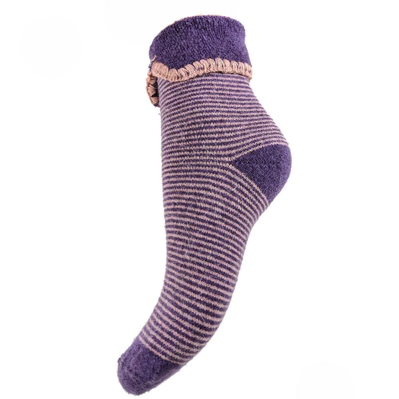 Lilac and Pink Striped Cuff Socks