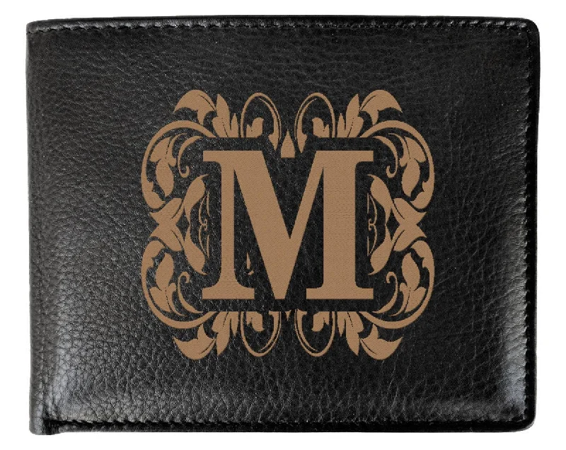 Monogram Initial Custom Leather Travel Wallet- RFID Blocking Tech Fathers Husbands Birthday Boyfriend Anniversary Engraved Gift for Him Her