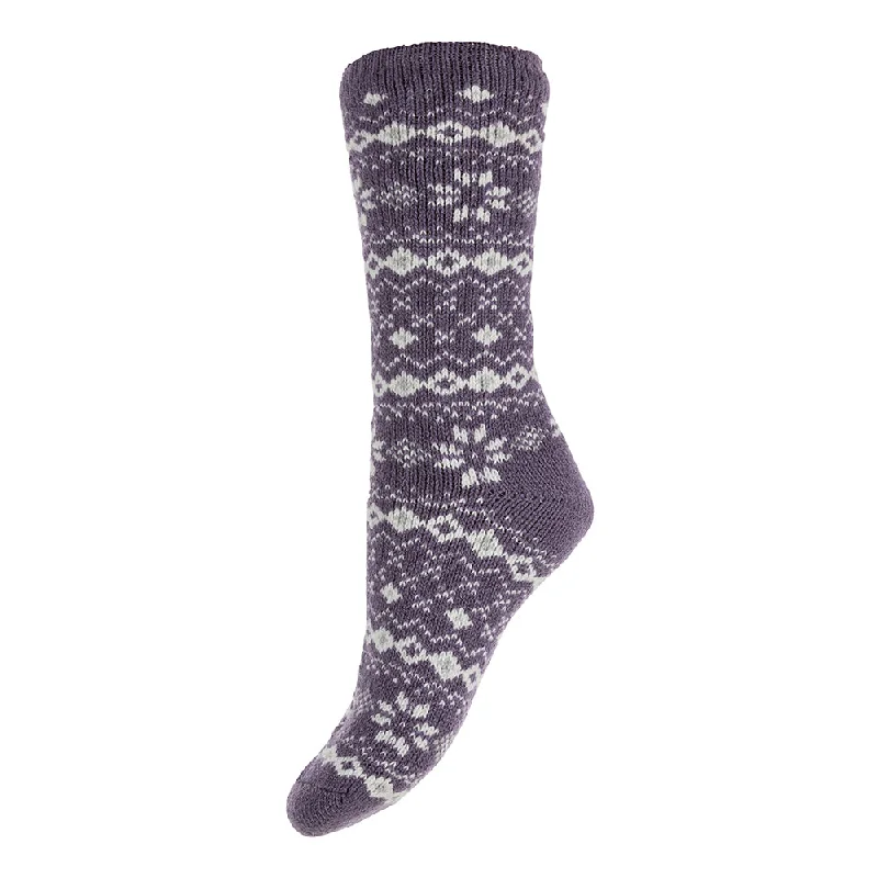 Purple patterned Thermal Socks