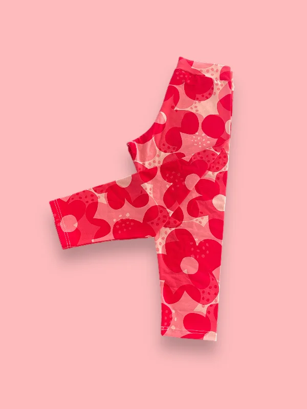 3/4 Tights Big Pink Floral - SMALL ONLY