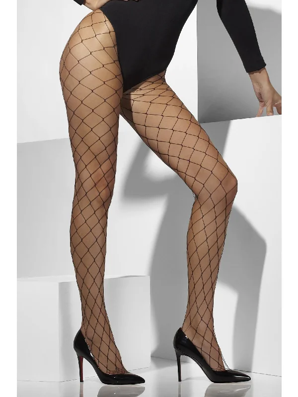 Diamond Net Tights, Black